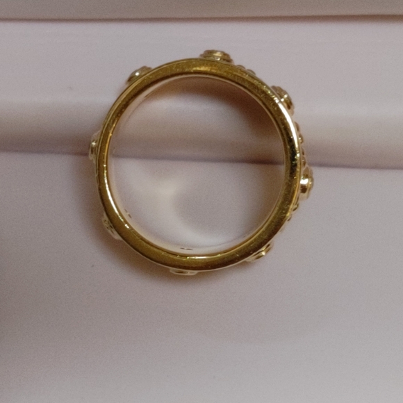 Gold Vermeil 925 Thailand Band Ring Byzantine Style Size 8 - Picture 4 of 15